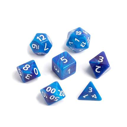 Набор кубиков для ролевых игр Время игры 7 шт., синий мрамор, фото 2
