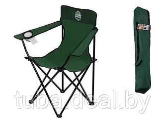 Кресло складное кемпинговое с держателем для бутылок + чехол, зеленое, серия Coyote, ARIZONE