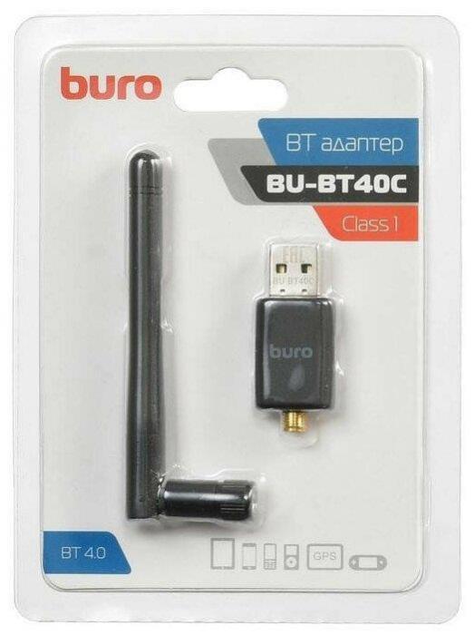 BURO Адаптер USB BU-BT40С BT4.0+EDR class 1 100м черный - фото 1 - id-p225048297