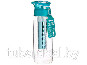 Бутылка для воды с контейнером д/фруктов, 750 мл, бирюзовая, PERFECTO LINEA (спорт, развлечение, ЗОЖ)