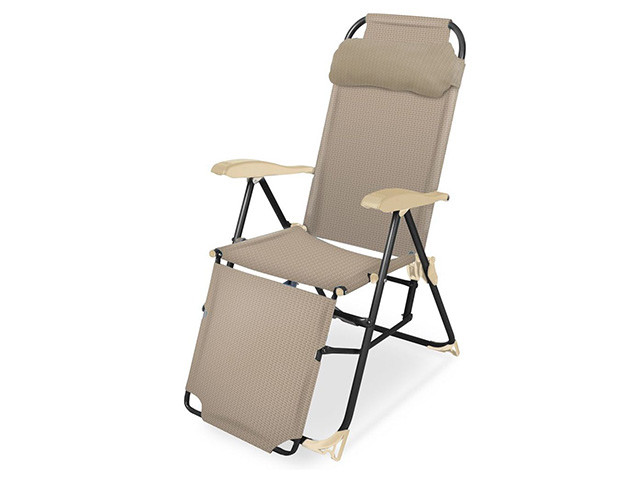 Кресло-шезлонг складное, NIKA (ПРОЕКТ МТ01.03.000) (Цвета в ассортименте- гранатовый (сетка), песочный