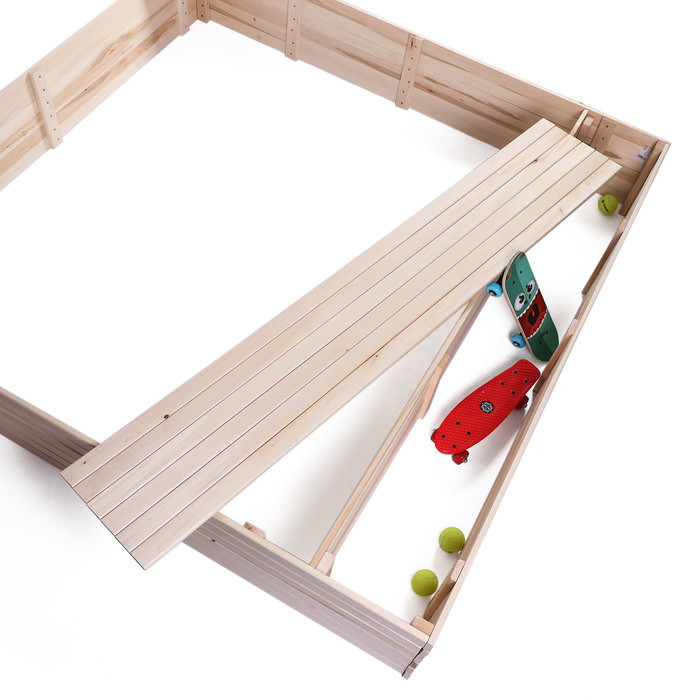 Песочница деревянная, без крышки, 150 × 150 × 30 см, с ящиком для игрушек, сосна - фото 6 - id-p225053676