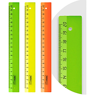 Линейка пластик дл.20см ассорти .ЦЕНА БЕЗ НДС.