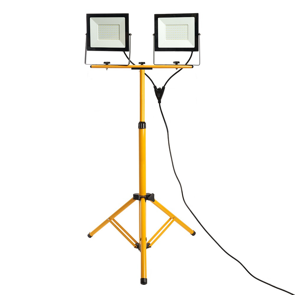 Мощный прожектор на штативе Feron LL-505 2×100W, холодный свет 6400K, IP65