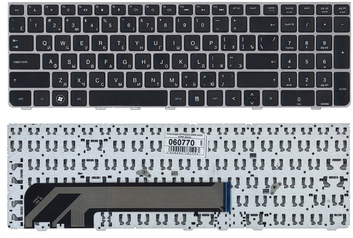 Клавиатура ноутбука HP ProBook 4535S, 4530S, черная с серебристой рамкой (с разбора) - фото 1 - id-p225054789