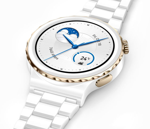 Умные часы Huawei Watch GT 3 Pro Ceramic 43 мм (белый/кожа) - фото 4 - id-p225055043