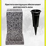 Ваза квадратная на кладбище/памятник из гранита Покост 29см. См. описание ниже!!!, фото 3