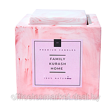 Свеча декоративная "Family Kurash Home Куб", ароматизированная, розовый