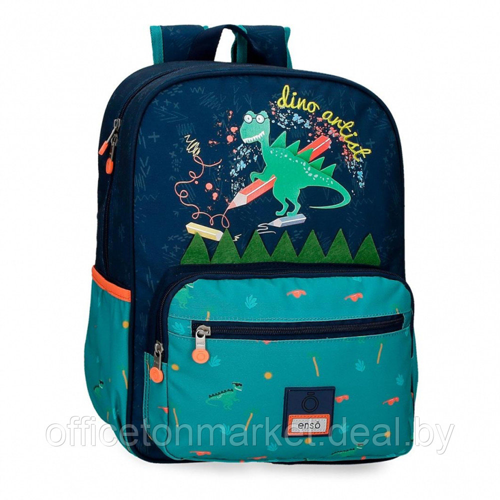 Рюкзак школьный Enso "Dino artist", L, темно-синий, зеленый - фото 1 - id-p225054710