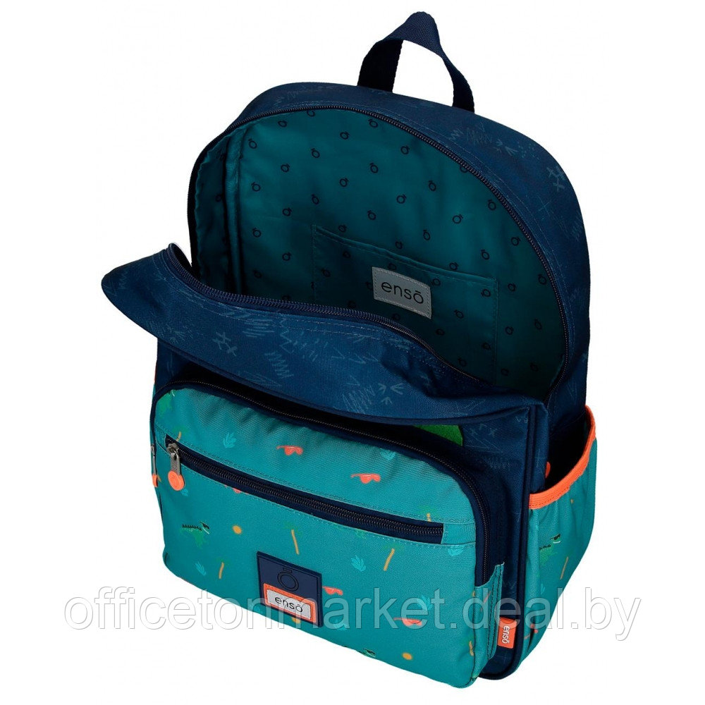 Рюкзак школьный Enso "Dino artist", L, темно-синий, зеленый - фото 4 - id-p225054710
