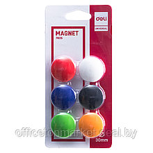Кнопки магнитные "Magnet", 30 мм, 6 шт, ассорти