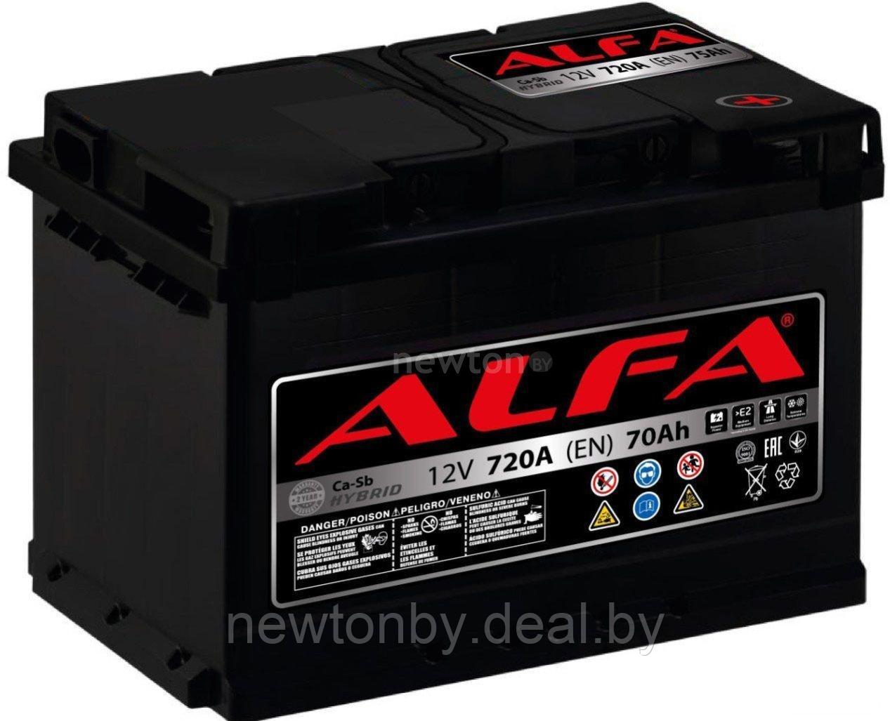 Автомобильный аккумулятор ALFA Hybrid 70 R+ (70 А·ч) - фото 1 - id-p225058061
