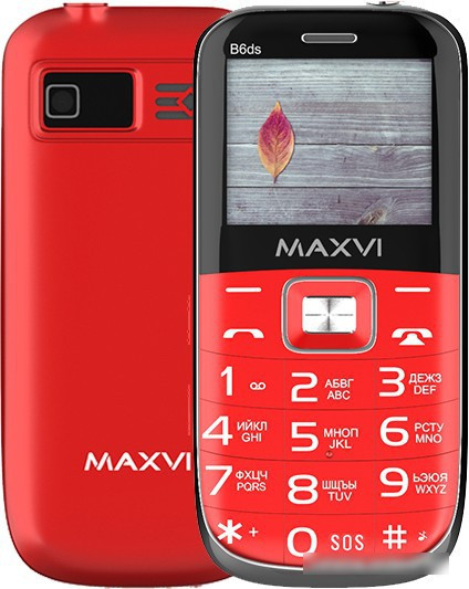 Кнопочный телефон Maxvi B6ds (красный) - фото 1 - id-p225058522