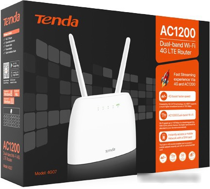 4G Wi-Fi роутер Tenda 4G07 - фото 2 - id-p225058105
