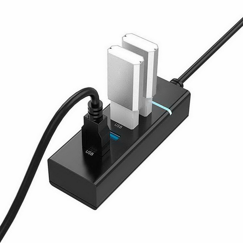 Хаб - концентратор USB3.0 - 4х USB3.0, вертикальный, с LED-индикатором, черный 555685 - фото 4 - id-p225058655