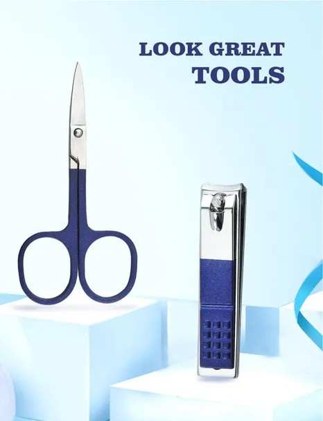 Набор инструментов для маникюра и педикюра - маникюрный набор, 4 предмета, синий 556595 - фото 3 - id-p225058695