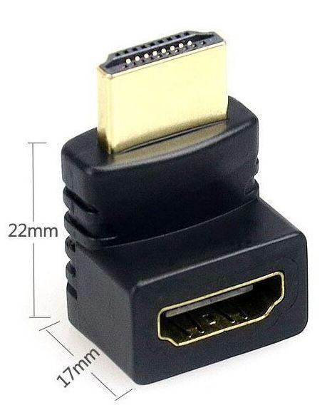 Адаптер - переходник HDMI - HDMI угол 90 градусов, внешний HDMI, папа-мама, черный 555713 - фото 5 - id-p225058746