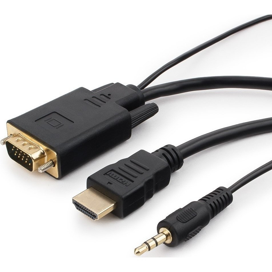 Кабель HDMI - VGA - jack 3.5mm (AUX), папа-папа, 1,8 метра, черный 555447 - фото 2 - id-p225058751