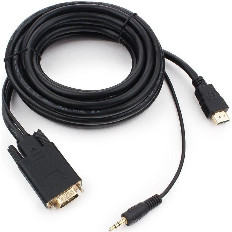 Кабель HDMI - VGA - jack 3.5mm (AUX), папа-папа, 1,8 метра, черный 555447 - фото 5 - id-p225058751