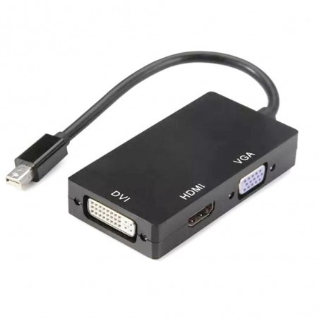 Адаптер - переходник Mini DisplayPort - VGA - HDMI - DVI, черный 556122 - фото 1 - id-p225058753