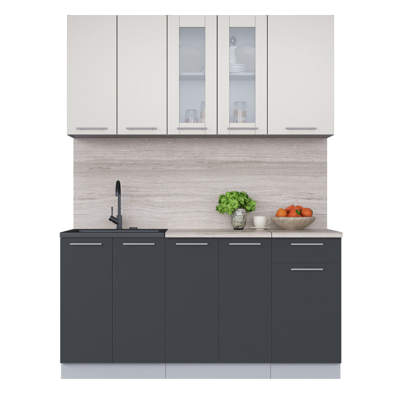 Кухня Мила 1.6-60 Персидский жемчуг - Графит