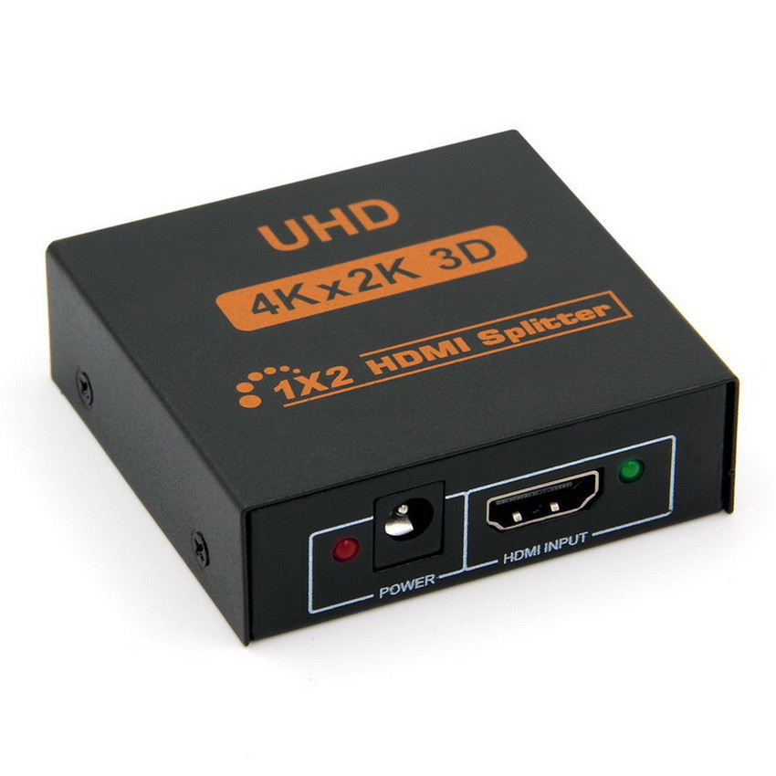 Адаптер - разветвитель - сплиттер 1×2 HDMI, UltraHD 4K 3D, активный, черный 555056 - фото 1 - id-p225058764