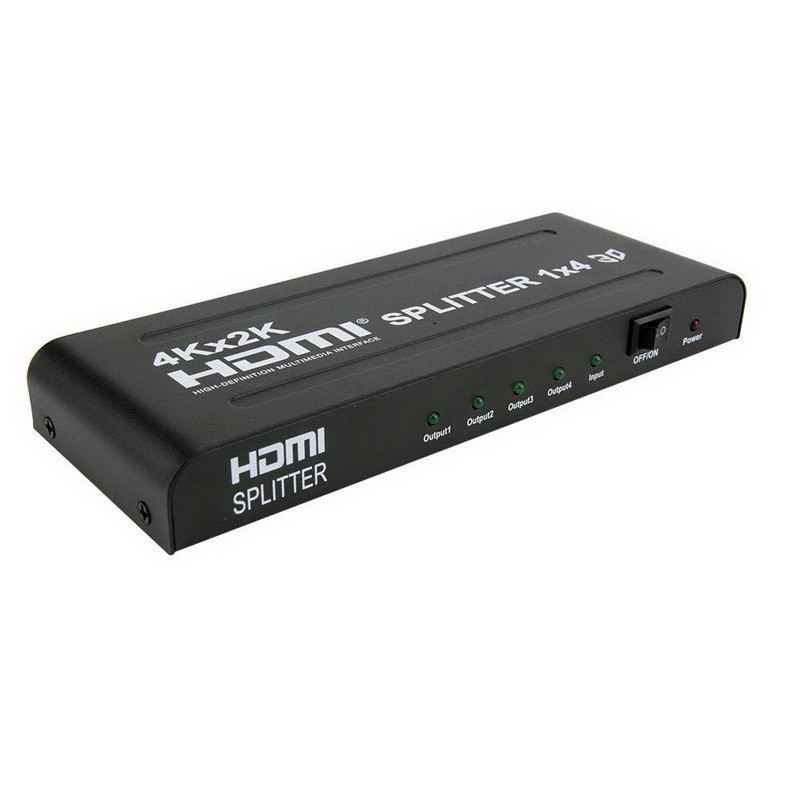 Адаптер - разветвитель - сплиттер 1×4 HDMI PRO, UltraHD 4K, активный, черный 555373 - фото 1 - id-p225058773