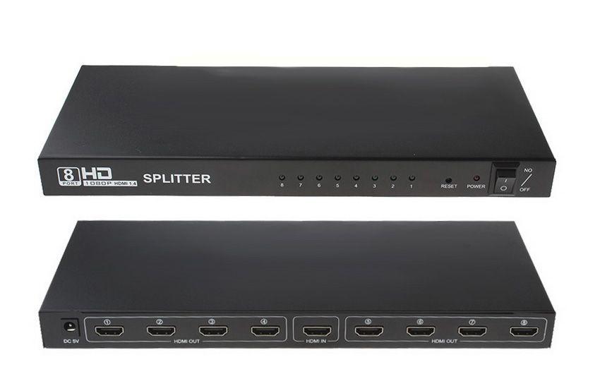 Адаптер - разветвитель - сплиттер 1×8 HDMI, FullHD 1080p 3D, ver.02, активный, черный 556583 - фото 4 - id-p225058777