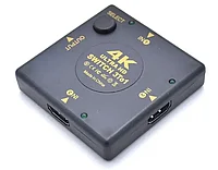 Адаптер - переключатель - свитч 3×1 HDMI, UltraHD 4K 3D, пассивный, черный 556548