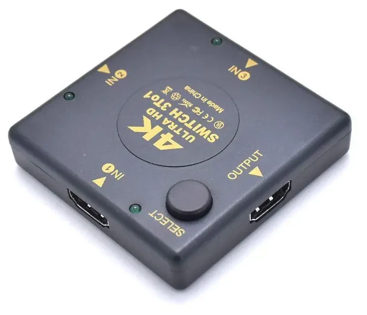 Адаптер - переключатель - свитч 3×1 HDMI, UltraHD 4K 3D, пассивный, черный 556548 - фото 3 - id-p225058784
