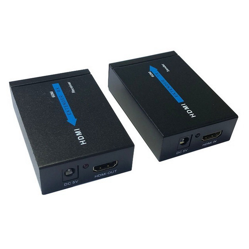 Удлинитель сигнала HDMI по витой паре RJ45 (LAN) до 60 метров, активный, FullHD 1080p, комплект, черный 555575 - фото 2 - id-p225058806