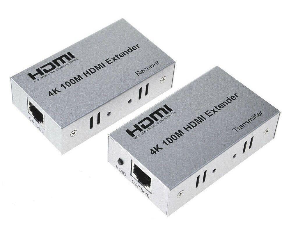 Удлинитель сигнала HDMI по витой паре RJ45 (LAN) до 100 метров, активный, UltraHD 4K, комплект 555576 - фото 1 - id-p225058807