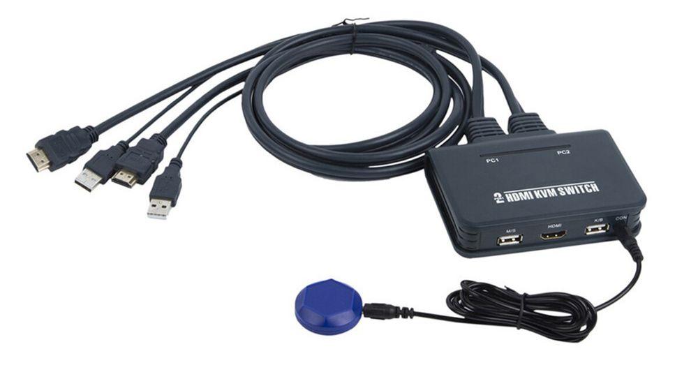 Адаптер - 2-х портовый KVM-переключатель HDMI с кабелями 1,2 метра, черный 555591 - фото 3 - id-p225058822