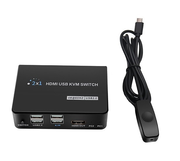 Адаптер - 2-х портовый KVM-переключатель HDMI USB, черный 556212 - фото 3 - id-p225058823