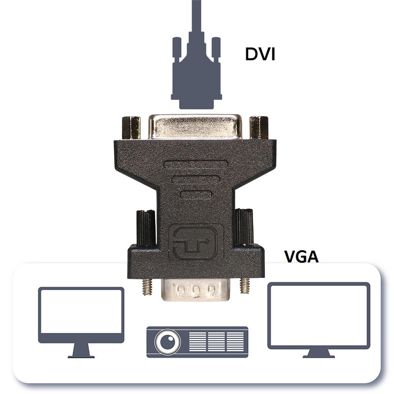 Адаптер - переходник DVI - VGA, мама-папа, черный 555515 - фото 2 - id-p225058829
