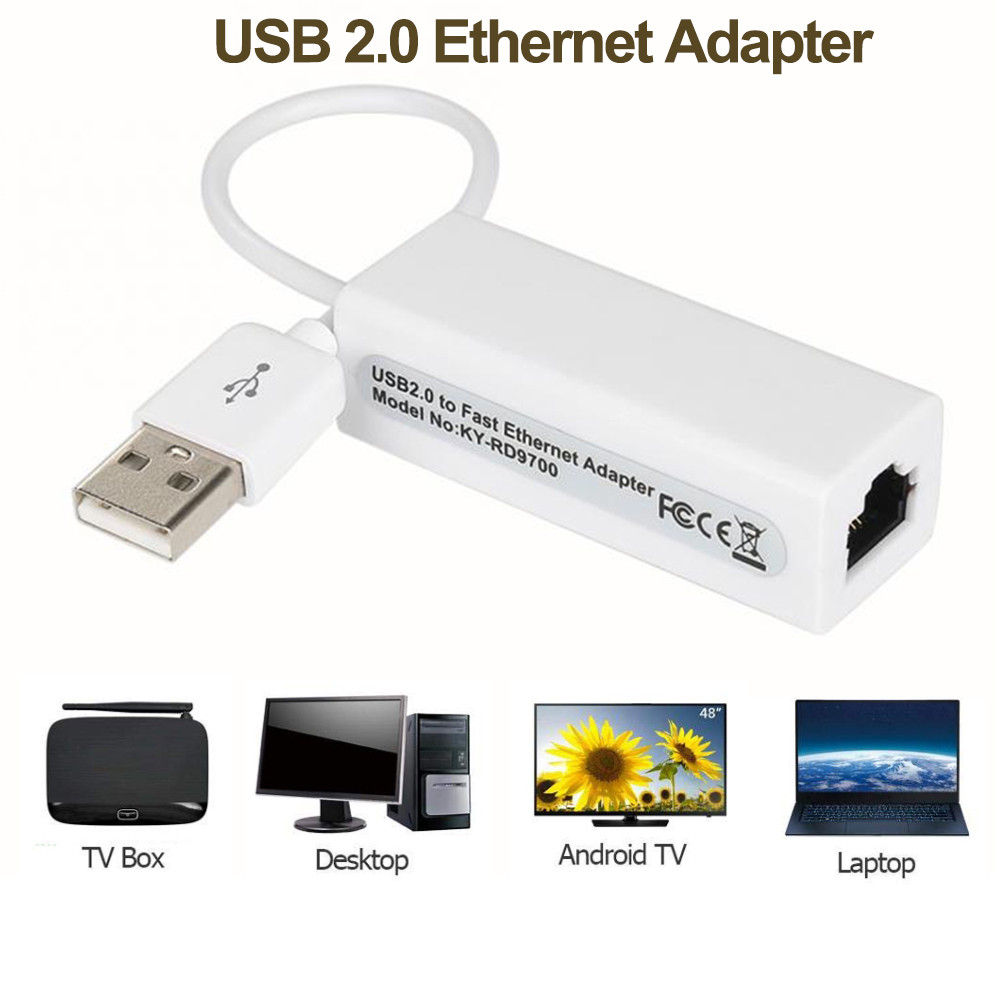 Адаптер - переходник USB2.0 - RJ45 (LAN) до 100 Мбит/с, белый 555062 - фото 2 - id-p225058853
