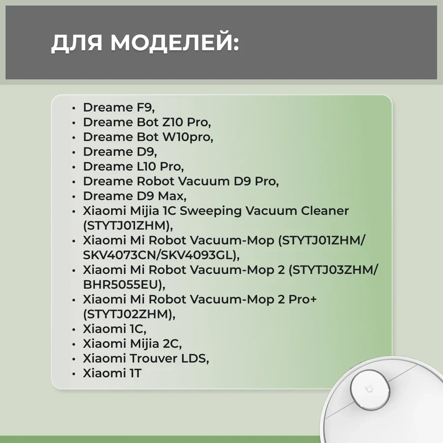 Набор аксессуаров Medium для робота-пылесоса Xiaomi Mi Robot Vacuum-Mop (STYTJ01ZHM) 558266 - фото 7 - id-p225059802