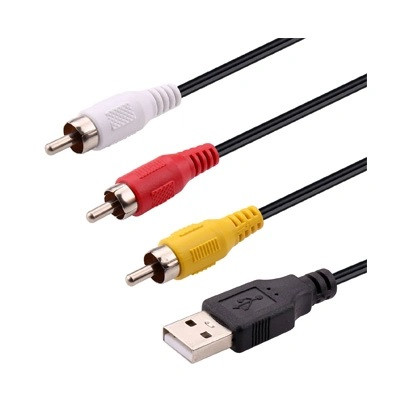 Кабель - переходник USB2.0 - 3x RCA (AV), 1,5 метра, черный 555111 - фото 2 - id-p225058859