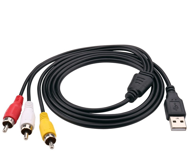 Кабель - переходник USB2.0 - 3x RCA (AV), 1,5 метра, черный 555111 - фото 3 - id-p225058859