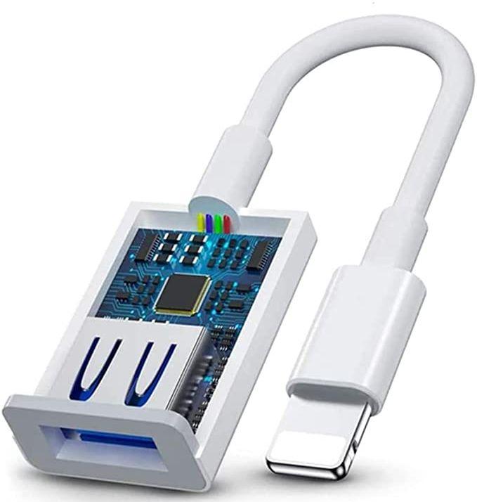 Адаптер - переходник OTG Lightning - USB3.0, ver.02, белый 556354 - фото 6 - id-p225058866