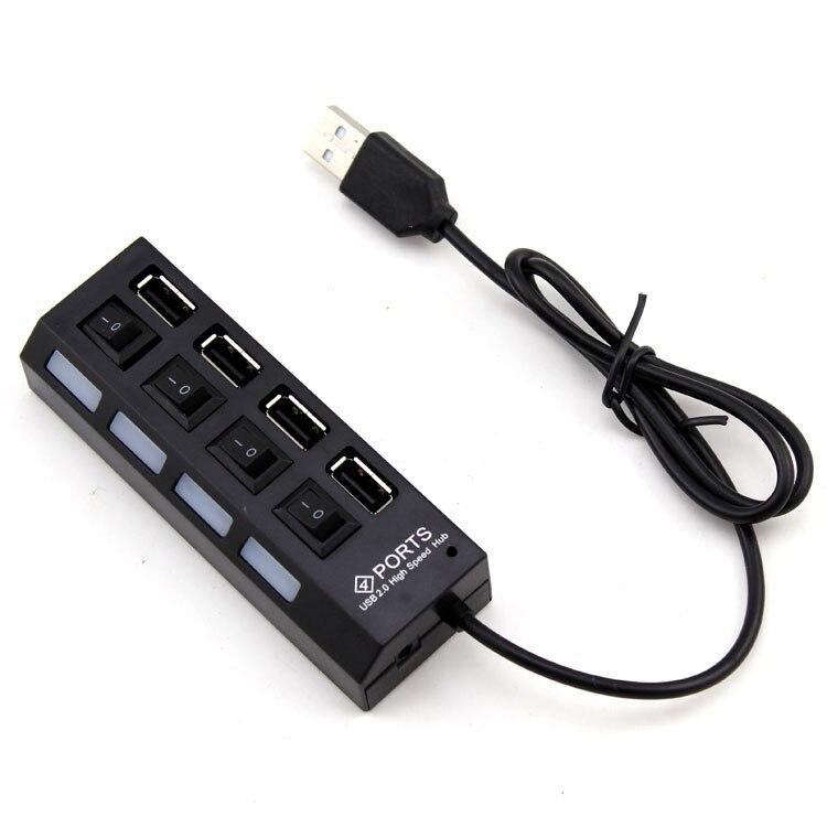 Хаб - концентратор USB2.0 - 4х USB2.0, вертикальный с кнопками, черный 555674 - фото 2 - id-p225058874
