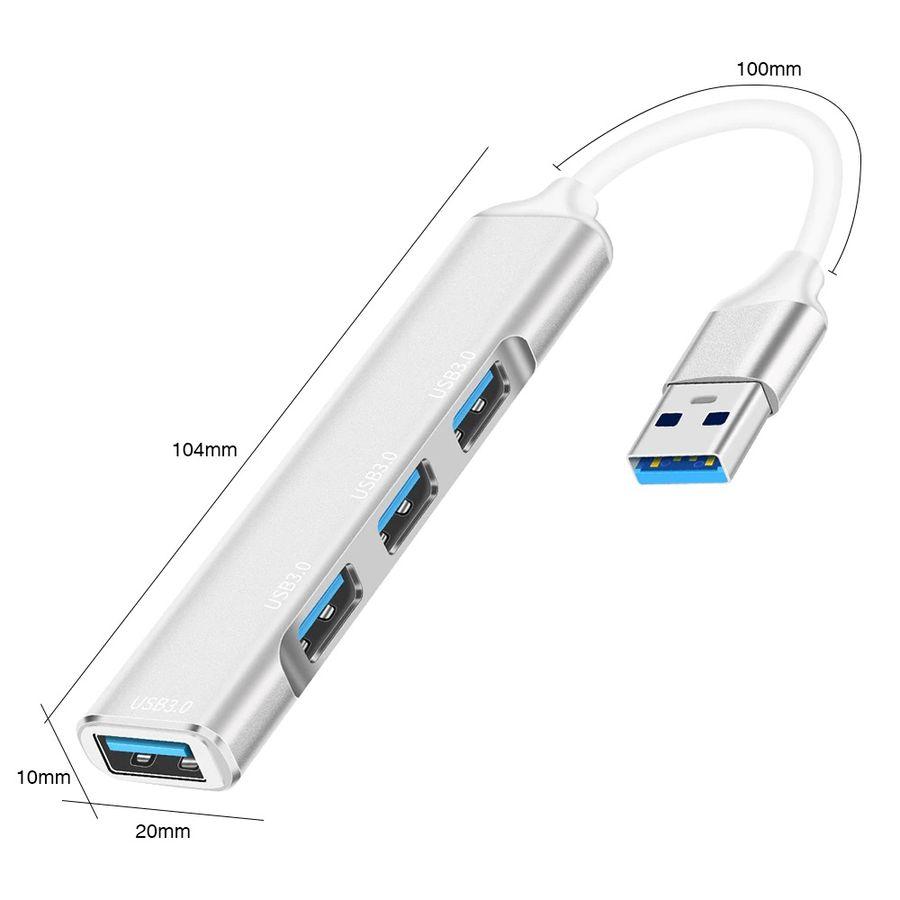 Хаб - концентратор USB3.0 - 3x USB2.0 - 1x USB3.0, ультра-тонкий, серебро 555676 - фото 2 - id-p225058876