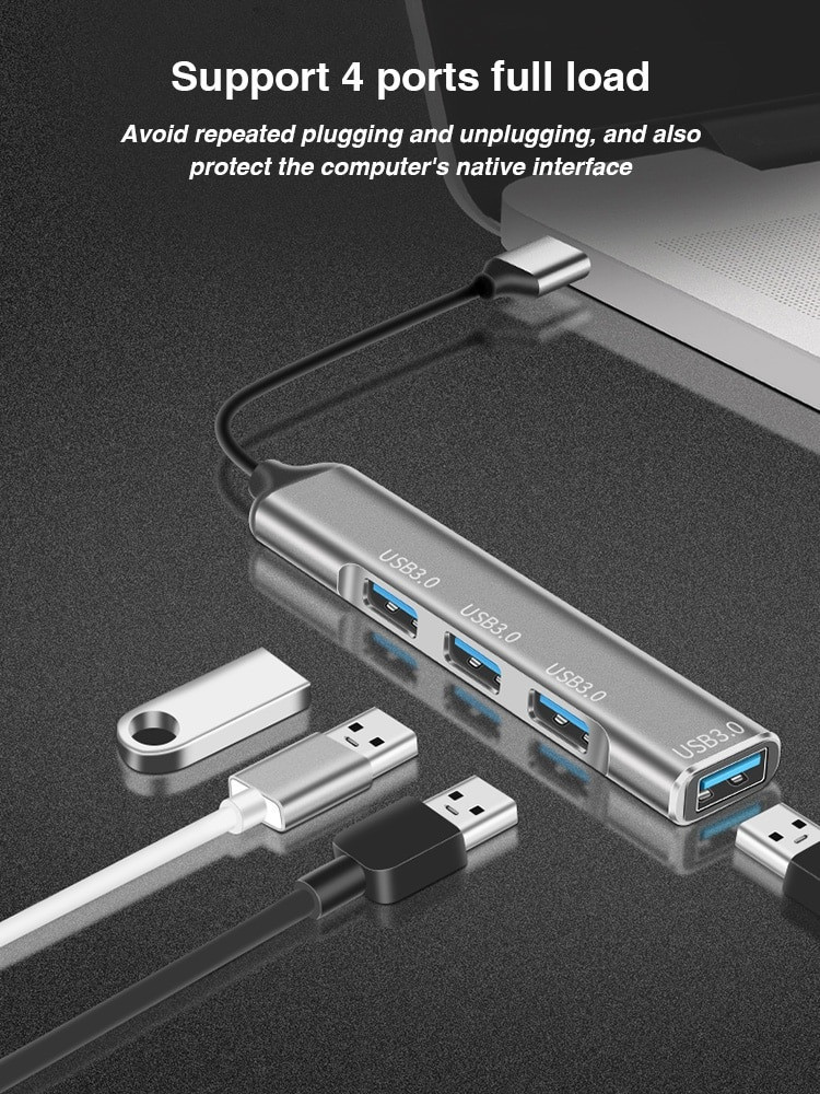 Хаб - концентратор USB3.0 - 3x USB2.0 - 1x USB3.0, ультра-тонкий, серебро 555676 - фото 3 - id-p225058876