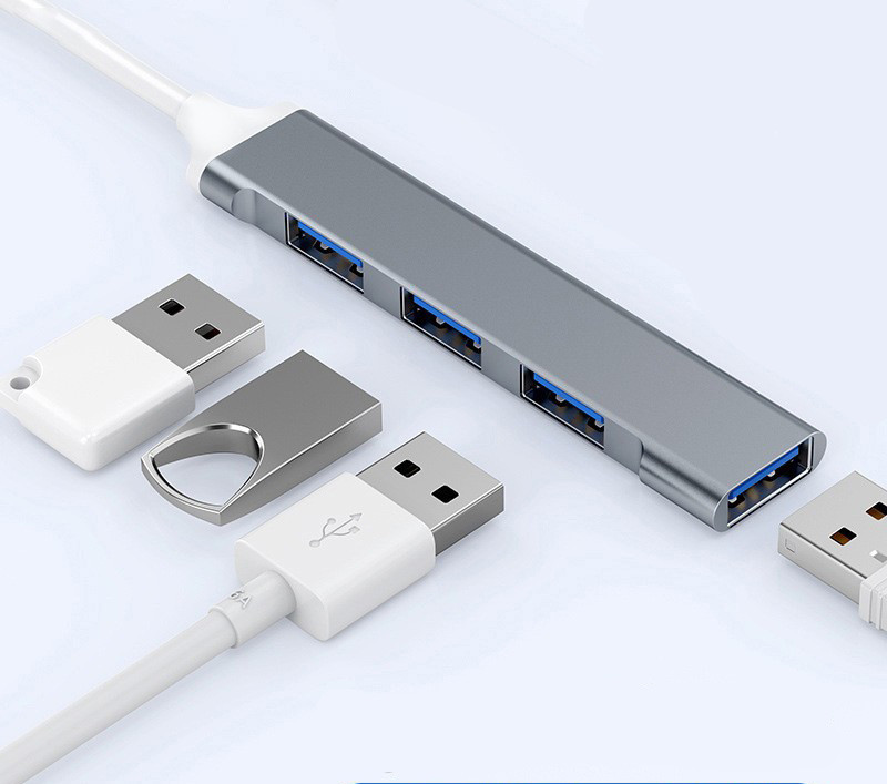Хаб - концентратор USB3.0 - 1х USB3.0 + 3х USB2.0, ультра-тонкий, серый 556371 - фото 4 - id-p225058879