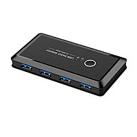 Адаптер - KVM переключатель - USB3.0 свитч 2×4 для подключения клавиатуры, мышки, принтера и сканера к двум