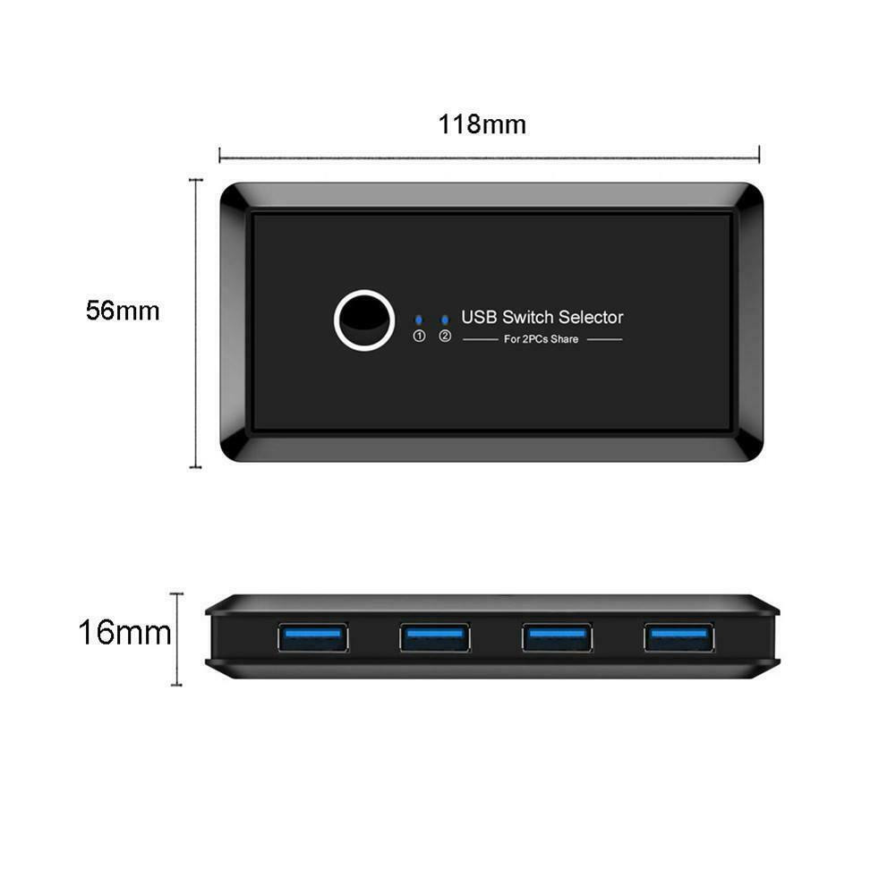 Адаптер - KVM переключатель - USB3.0 свитч 2×4 для подключения клавиатуры, мышки, принтера и сканера к двум - фото 4 - id-p225058894