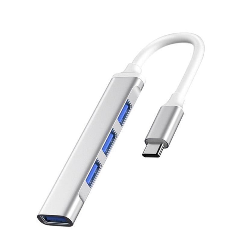 Хаб - концентратор USB3.1 Type-C - 1х USB3.0 + 3х USB2.0, ультра-тонкий, серебро 556374 - фото 1 - id-p225058912