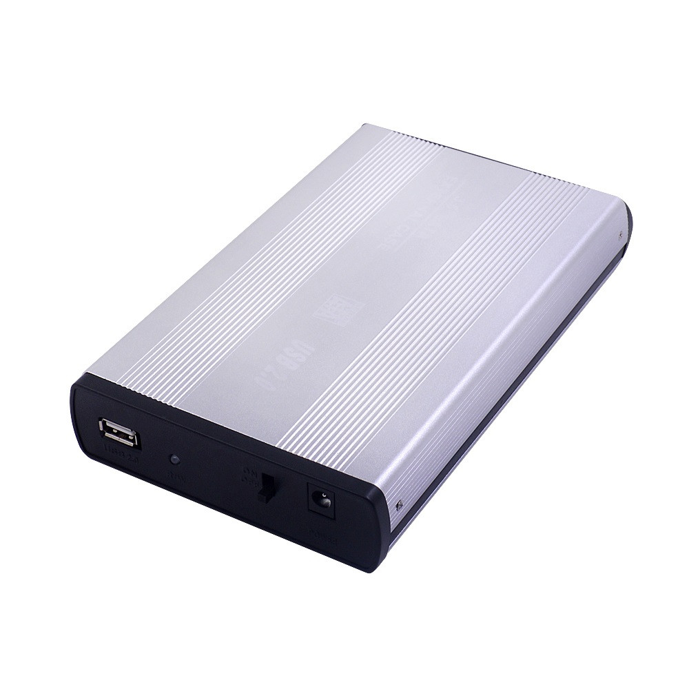 Внешний корпус - бокс SATA - USB2.0 для жесткого диска SSD/HDD 3.5 , алюминий, серебро 555640 - фото 1 - id-p225058955