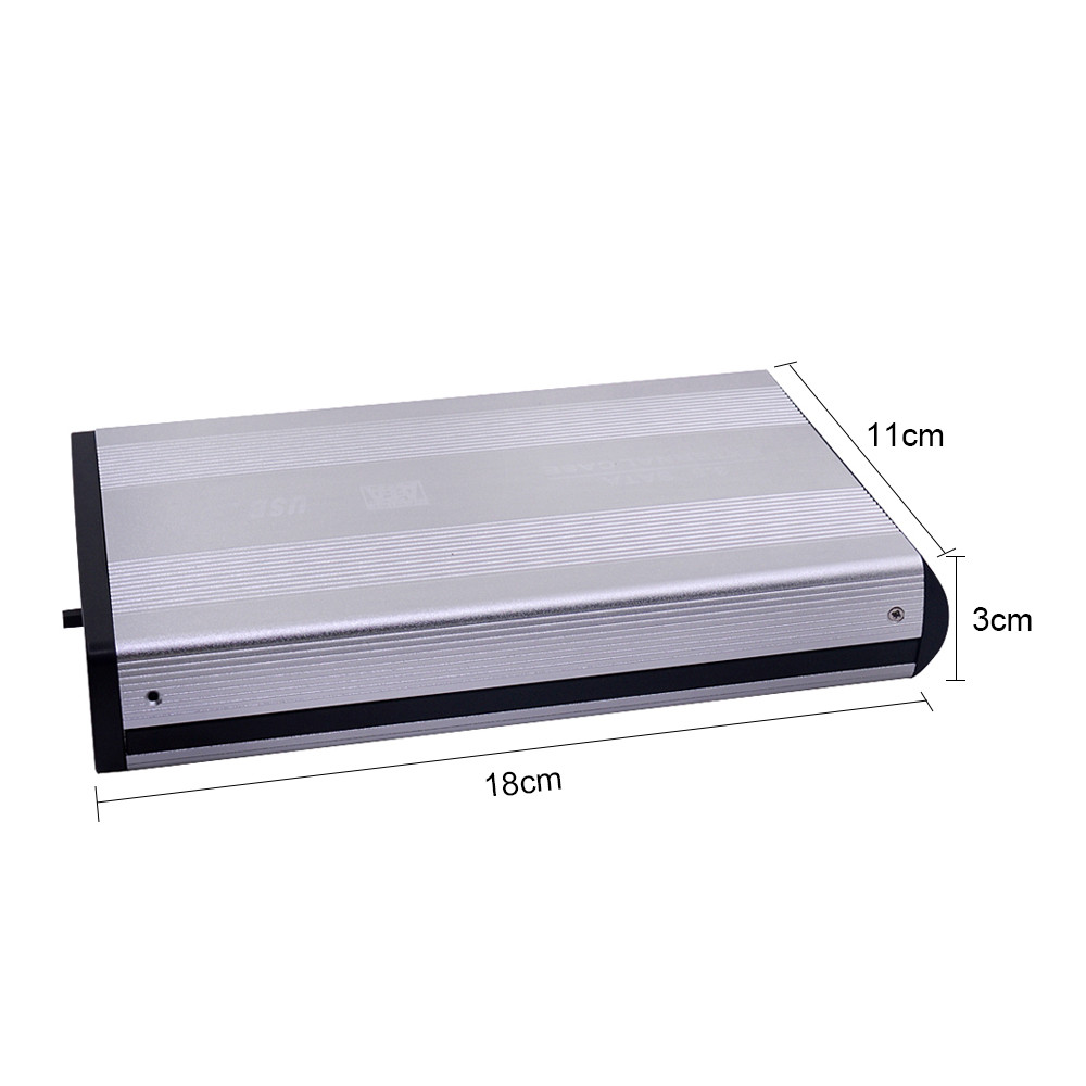 Внешний корпус - бокс SATA - USB2.0 для жесткого диска SSD/HDD 3.5 , алюминий, серебро 555640 - фото 3 - id-p225058955