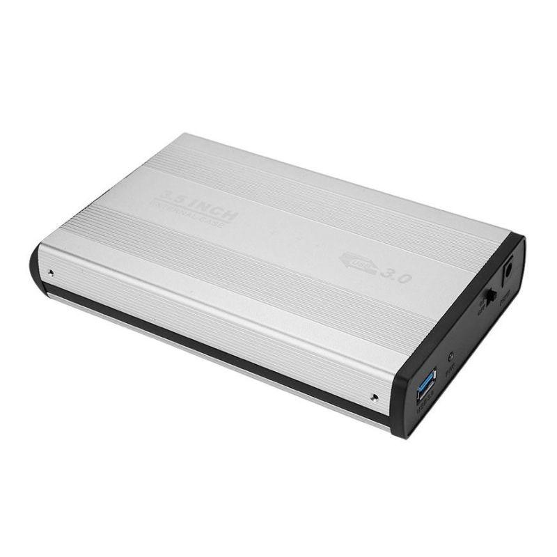 Внешний корпус - бокс SATA - USB3.0 для жесткого диска SSD/HDD 3.5 , алюминий, серебро 555644 - фото 1 - id-p225058956